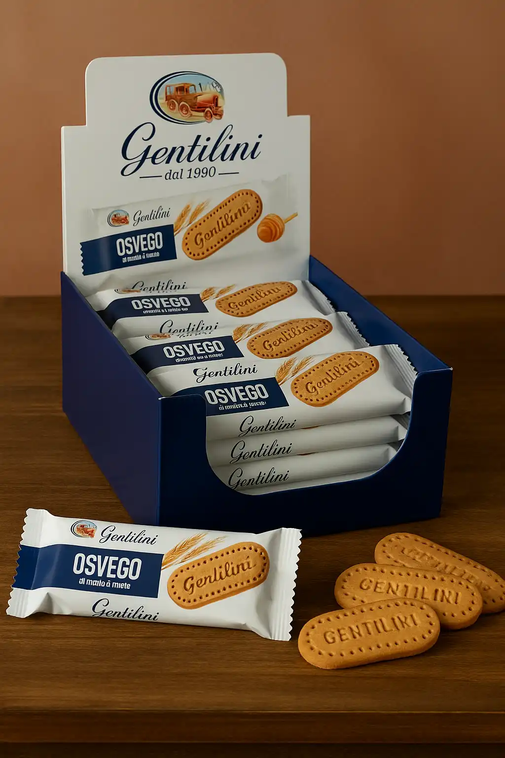 Gentilini Osvego Biscotti Malto e Miele 12x27g – Monoporzione Hotel Bar