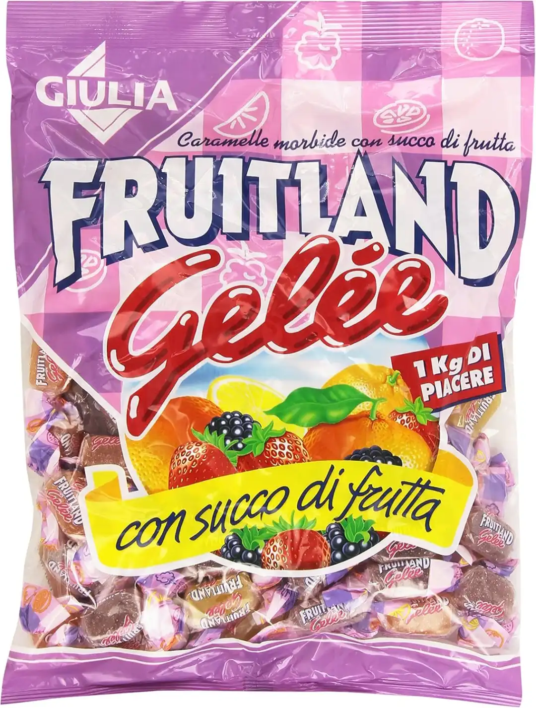 Fruitland Caramelle Gelée 1kg – Morbide con Succo di Frutta, Gusti Misti