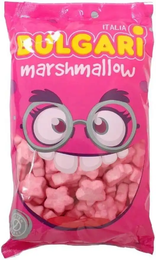 Marshmallow Bulgari Stelle Rosa 900g – Soffici, Colorate, Senza Glutine