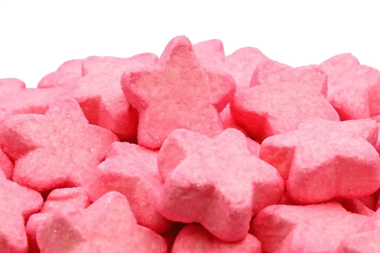 Marshmallow Bulgari Stelle Rosa 900g – Soffici, Colorate, Senza Glutine