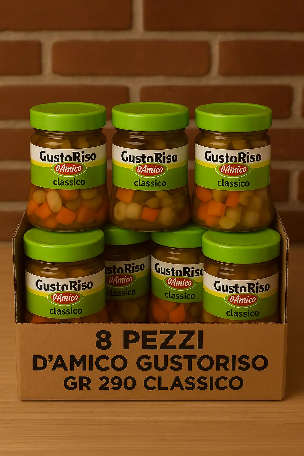 D'Amico GustoRiso Classico 8x290g Condiriso Verdure Miste per Riso Freddo Pronto