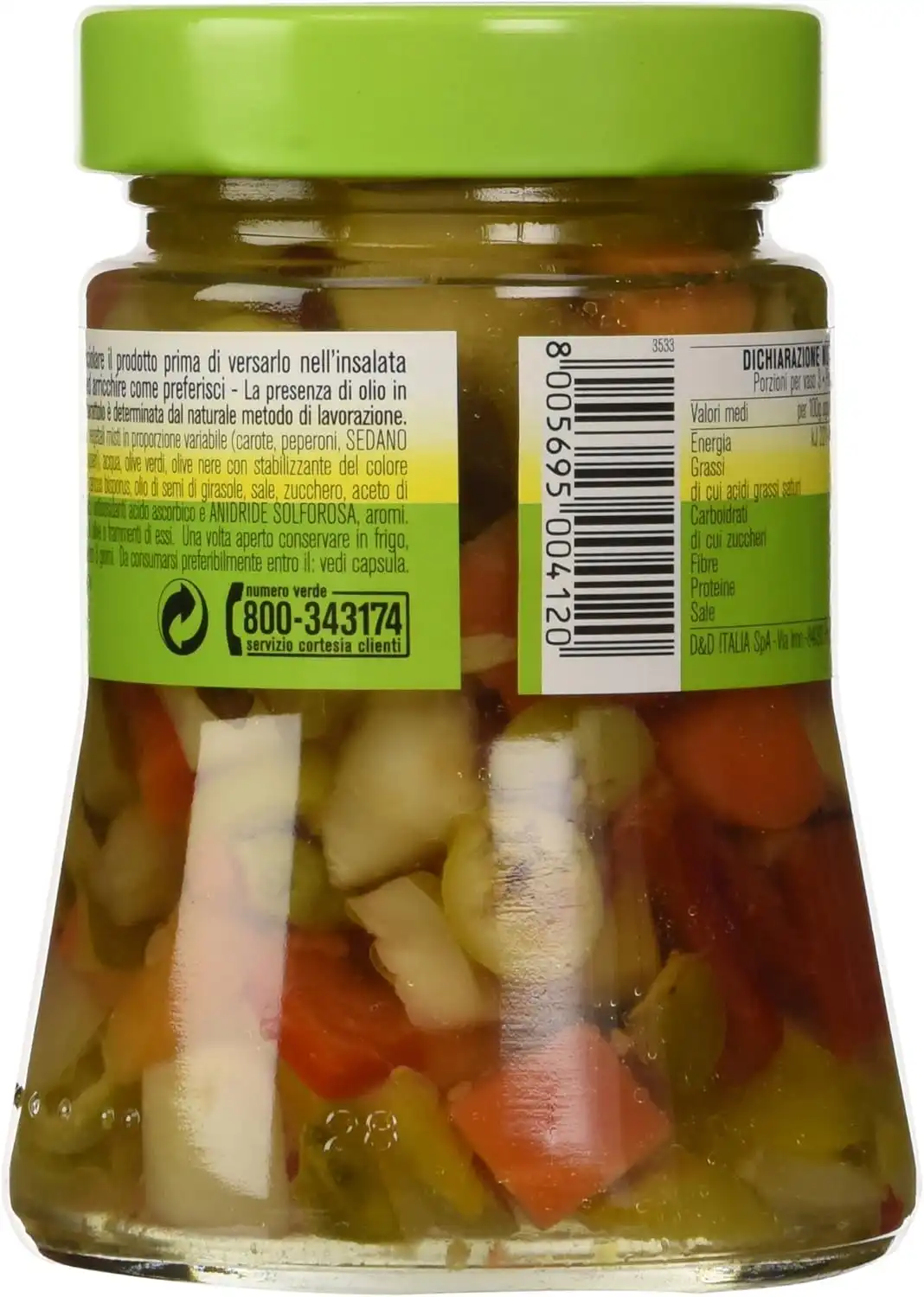 D'Amico GustoRiso Classico 8x290g Condiriso Verdure Miste per Riso Freddo Pronto