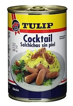 24x Tulip Wurstel Cocktail 250g Senza Pelle in Scatola Salchichas