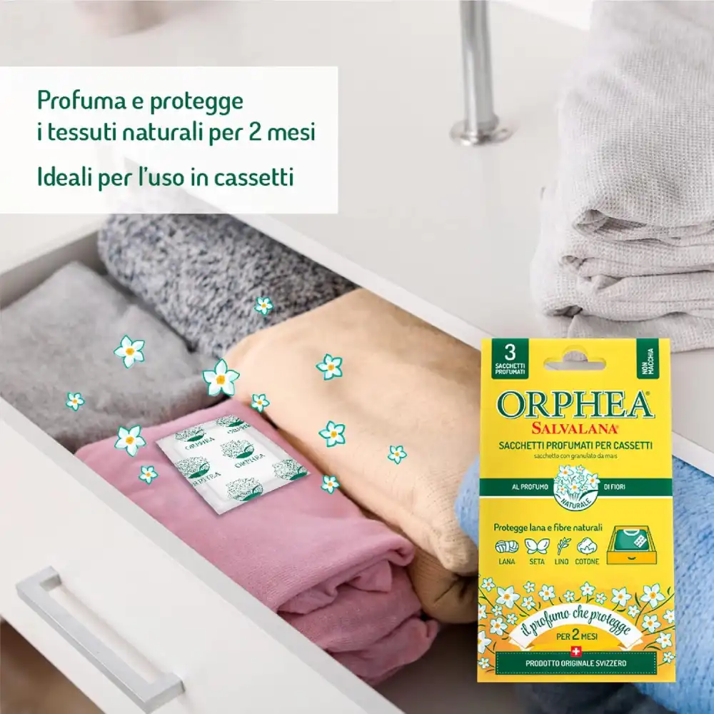 3X Orphea Salvalana Sacchetti Profumati Cassetti Fiori 9Pz Armadi Profumo XL