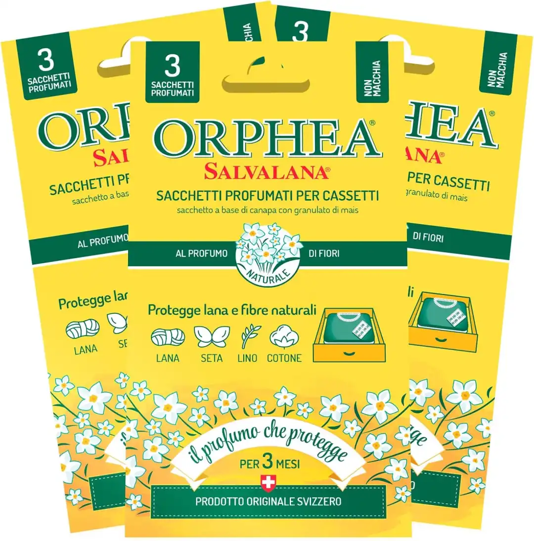 3X Orphea Salvalana Sacchetti Profumati Cassetti Fiori 9Pz Armadi Profumo XL