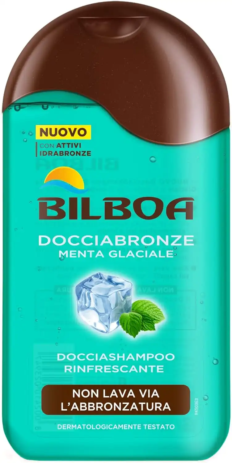 12X Bilboa Docciabronze Menta Glaciale 250ml Corpo Capelli Non Lava Abbronzatura