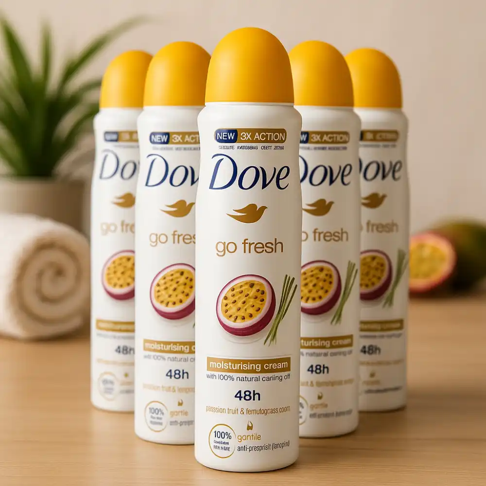 6x Dove Go Fresh Deodorante Spray 150ml Frutta e Citronella, 48h Protezione