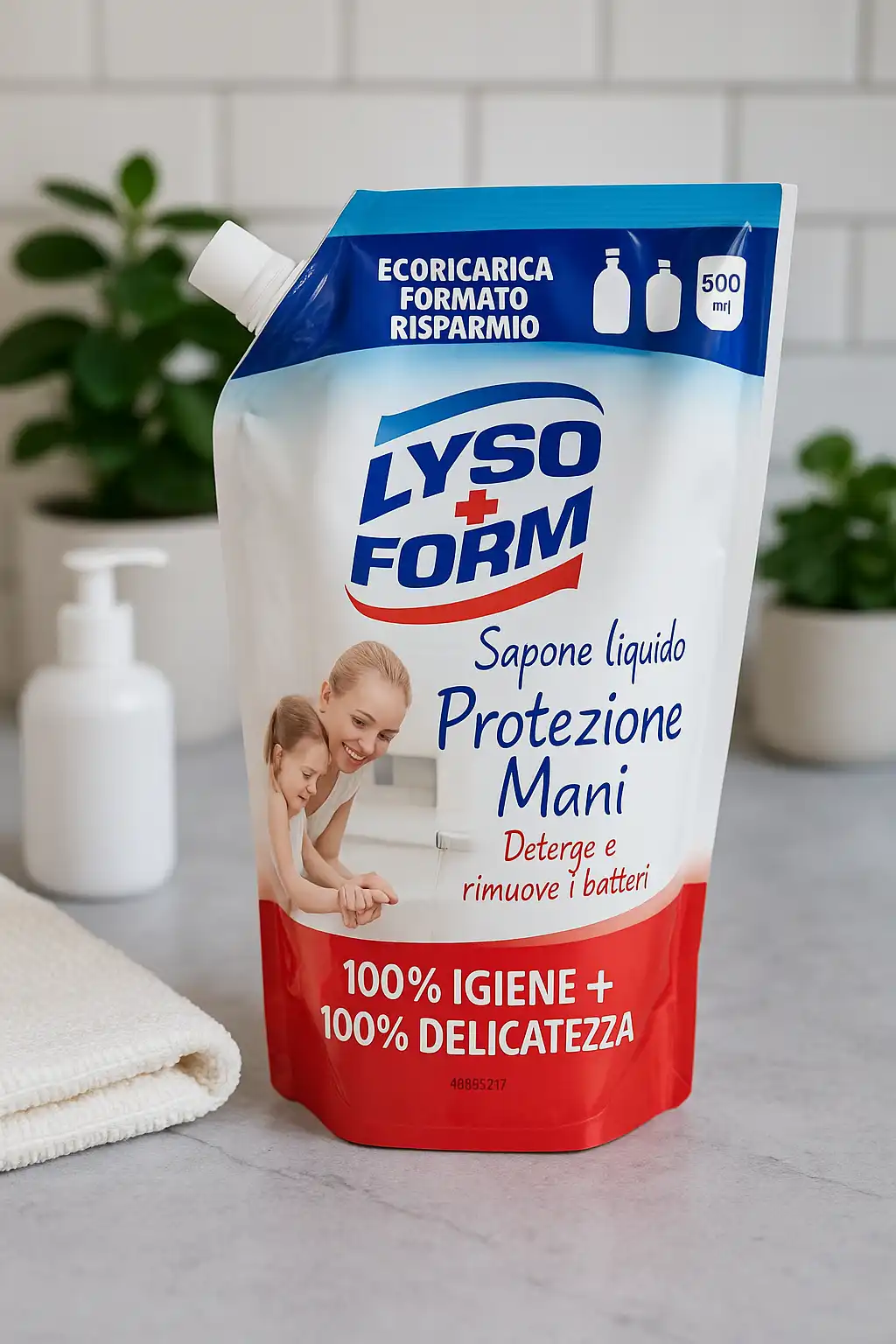 3 Ricariche Lysoform Sapone Mani 500ml Igienizzante con Acido Lattico Camomilla