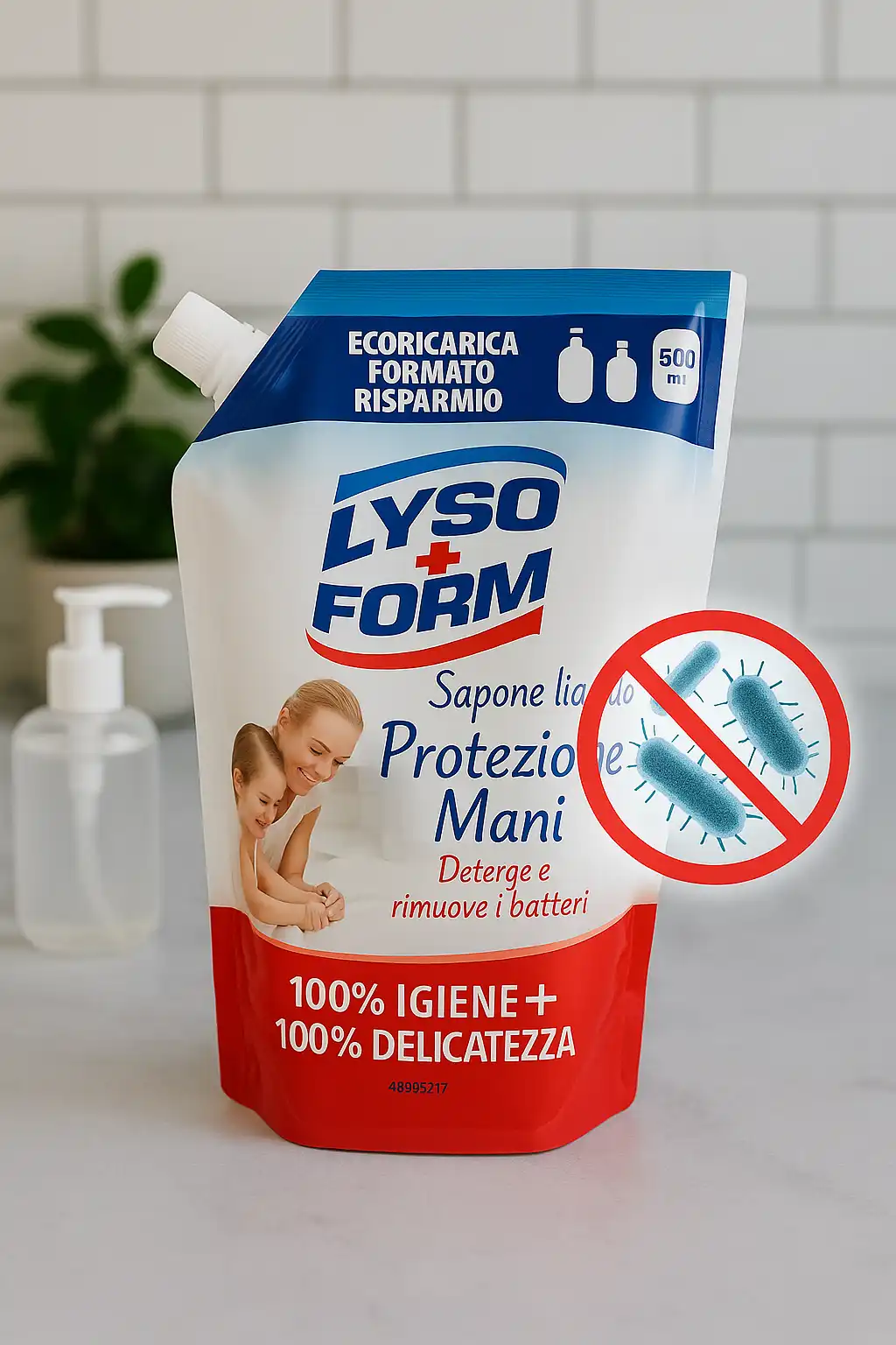 3 Ricariche Lysoform Sapone Mani 500ml Igienizzante con Acido Lattico Camomilla