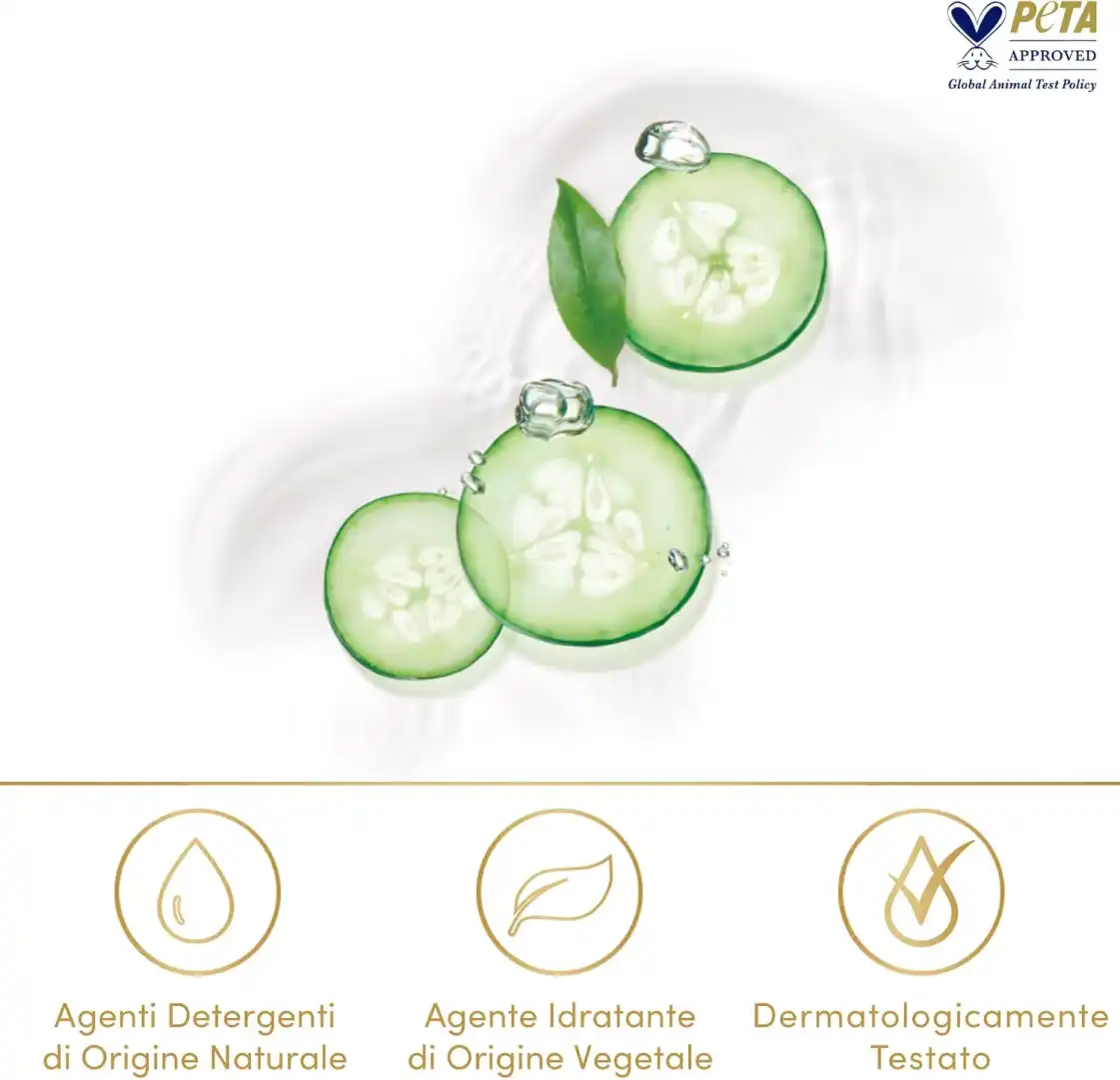 6X Dove Bagnoschiuma Rinfrescante 450ml – Idratante, Cetriolo e Tè Verde