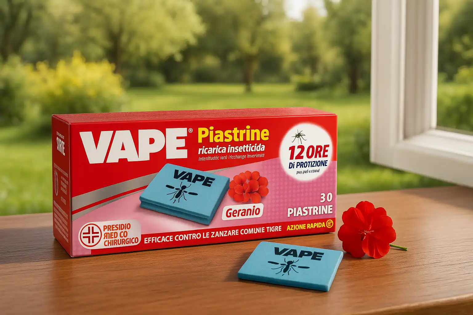 3X Vape Piastrine Geranio Insetticida Zanzare 30pz Cadauna Tot. 90 Piastrine