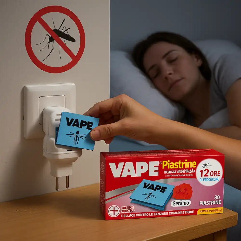 3X Vape Piastrine Geranio Insetticida Zanzare 30pz Cadauna Tot. 90 Piastrine
