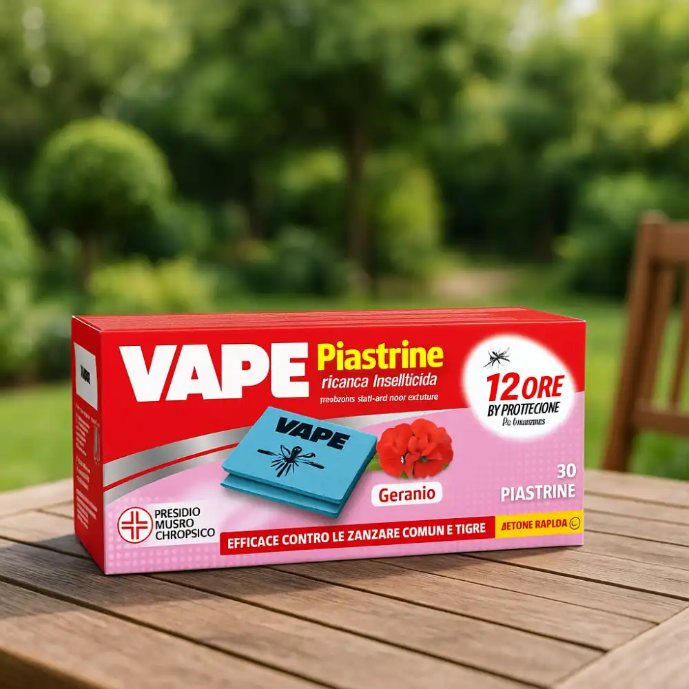 3X Vape Piastrine Geranio Insetticida Zanzare 30pz Cadauna Tot. 90 Piastrine