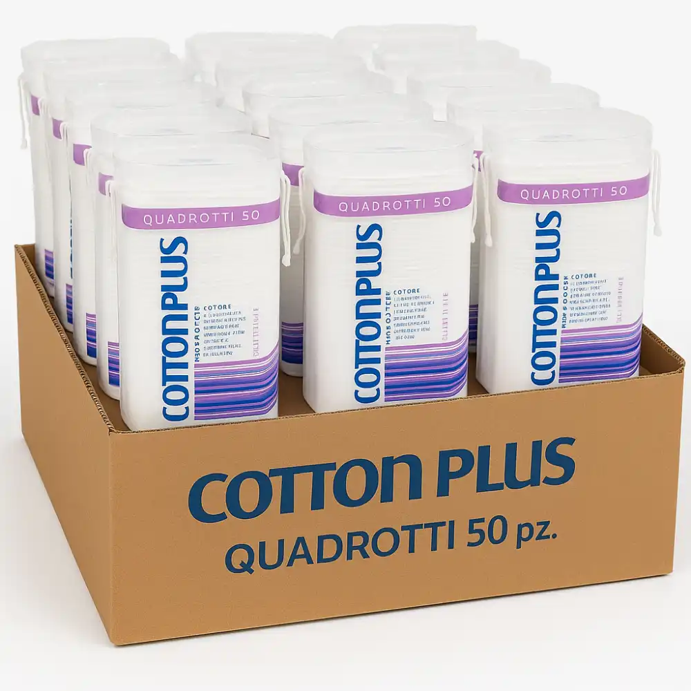 24X Quadrotto Cotone 50pz Dischetti Struccanti 100% Puro Cotone Viso