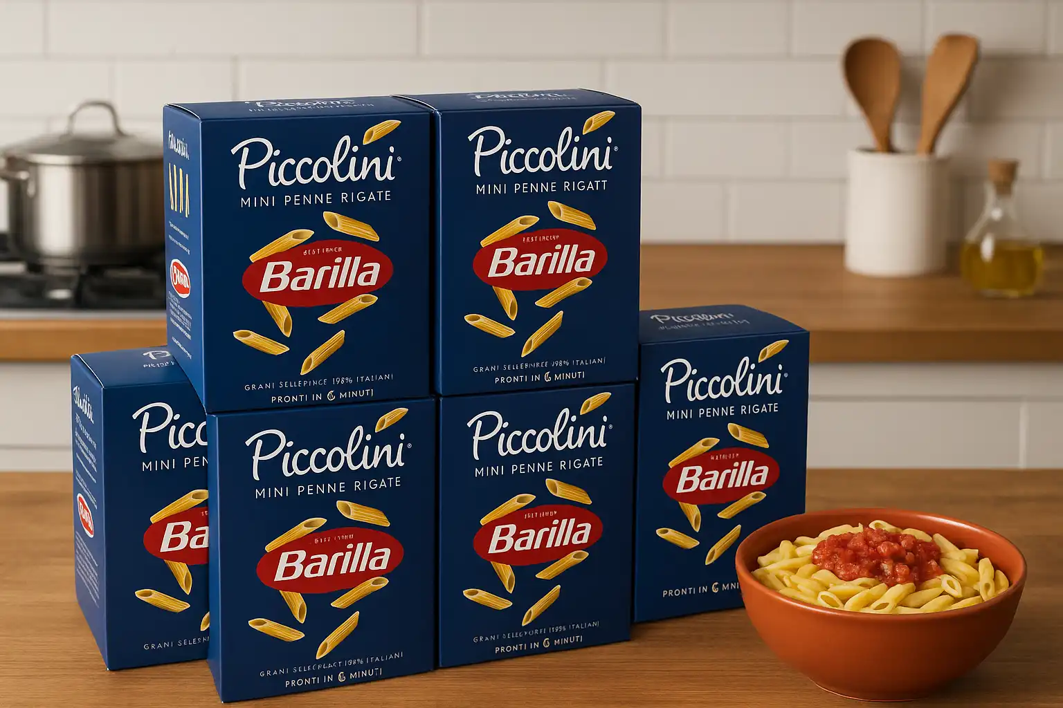6x Barilla Piccolini Mini Penne Rigate Pasta Cottura Rapida Gr500 [Tot 3kg]