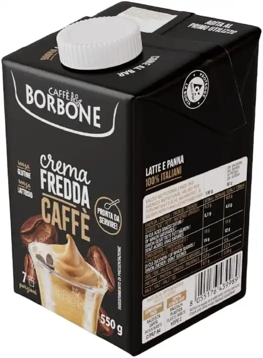 8x Borbone Crema Fredda al Caffè 550g – Pronta da Bere, Senza Glutine e Lattosio