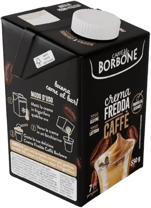 8x Borbone Crema Fredda al Caffè 550g – Pronta da Bere, Senza Glutine e Lattosio