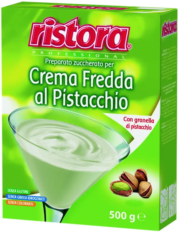 Ristora Preparato per Crema Fredda al Pistacchio 500g con Granella Inclusa