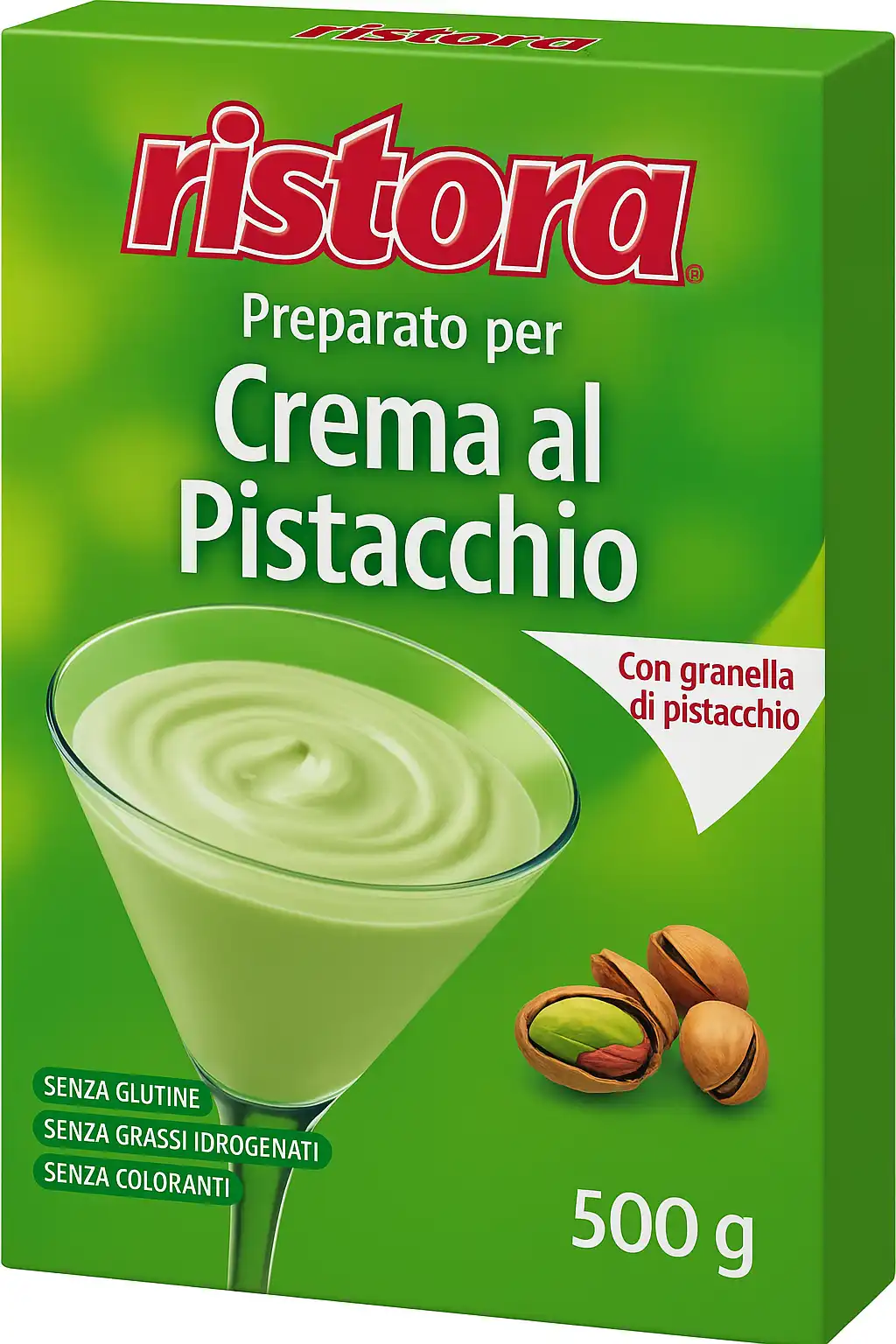 Ristora Preparato per Crema Fredda al Pistacchio 500g con Granella Inclusa