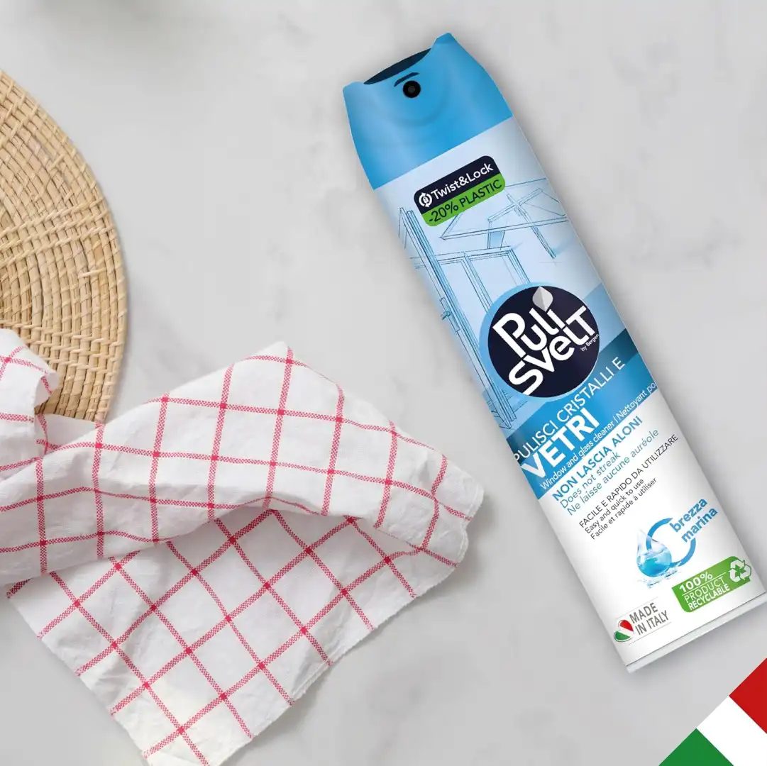 6x Pulisvelt Spray Vetri e Cristalli 300ml – Senza Aloni, Profumo Brezza Marina