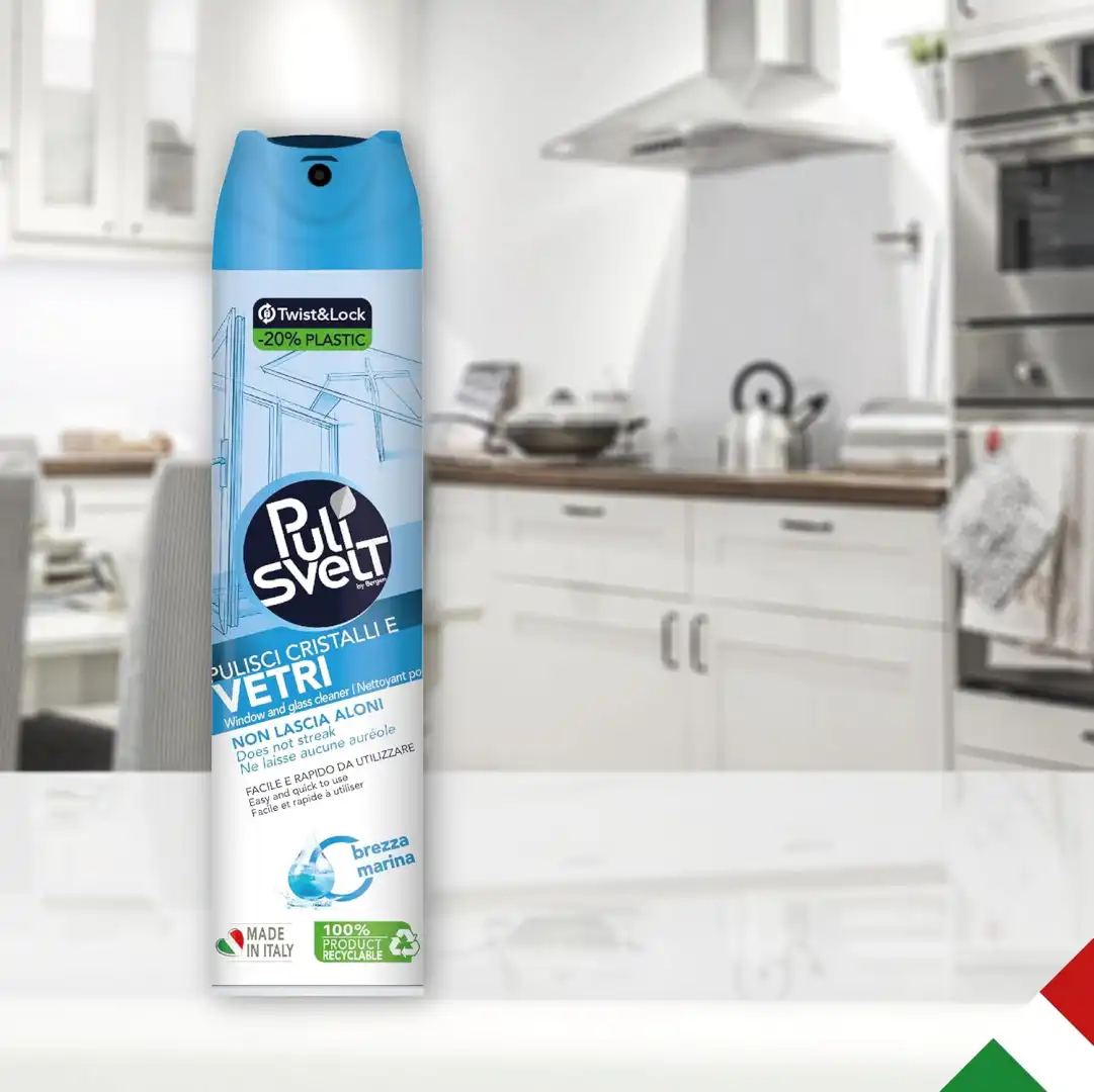 6x Pulisvelt Spray Vetri e Cristalli 300ml – Senza Aloni, Profumo Brezza Marina