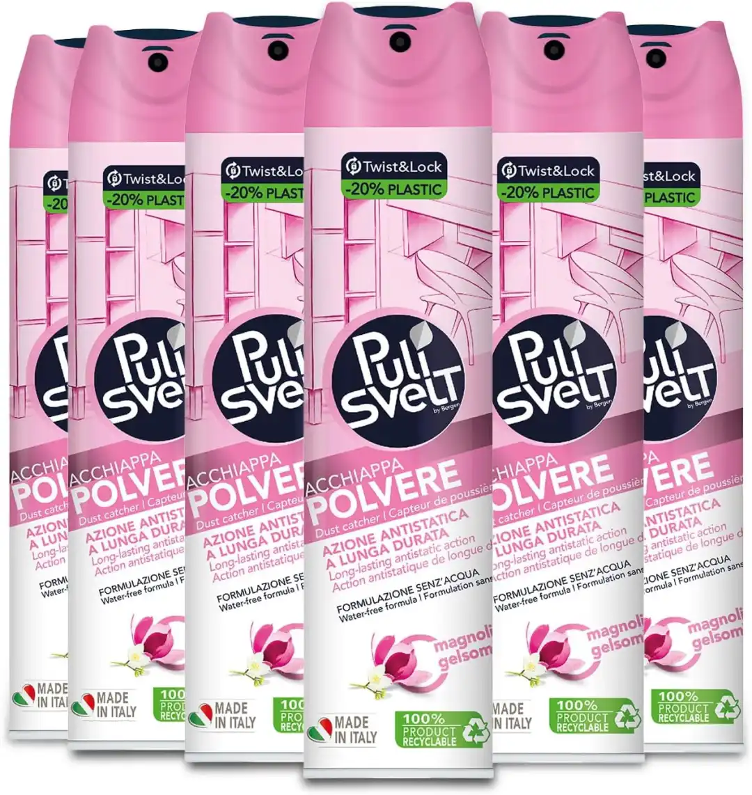 Pulisvelt Acchiappapolvere 6X300ml Antistatico Profumato Magnolia Gelsomino