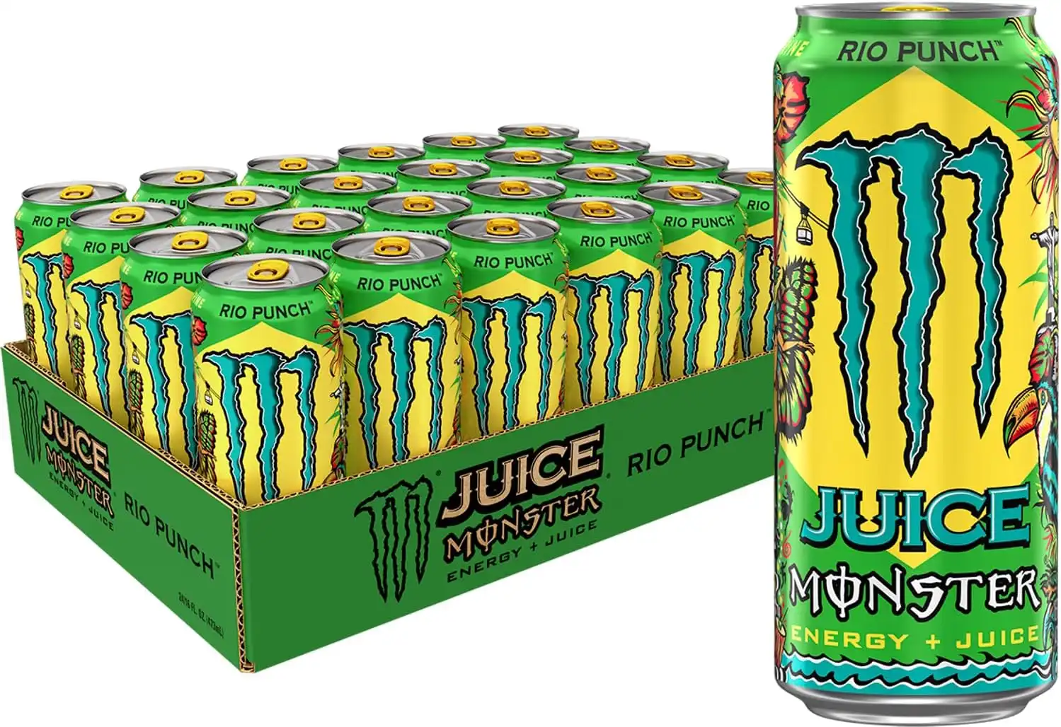 24x Monster Energy Juice Rio Punch 500ml – Energy Drink con Succo di Frutta