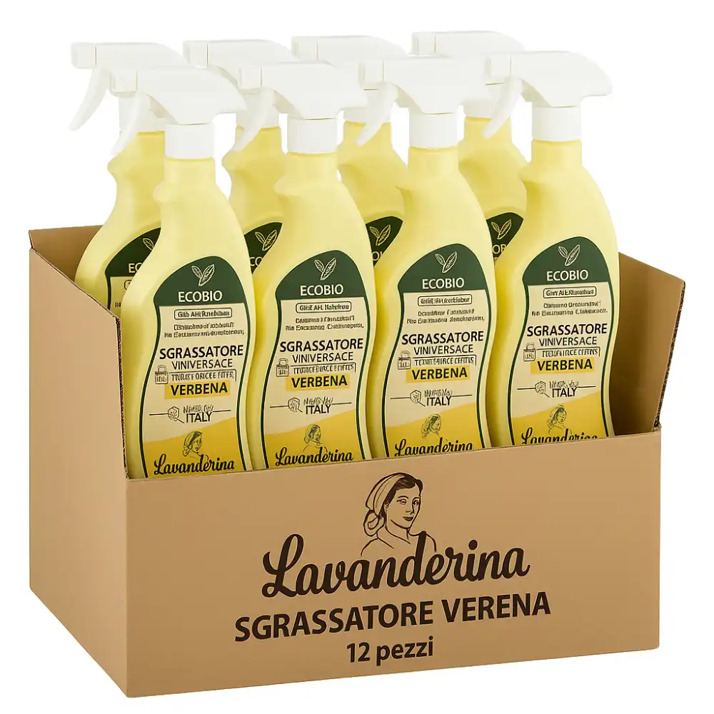 12x Lavanderina Sgrassatore Universale 650ml – Ecobio alla Verbena Made in Italy