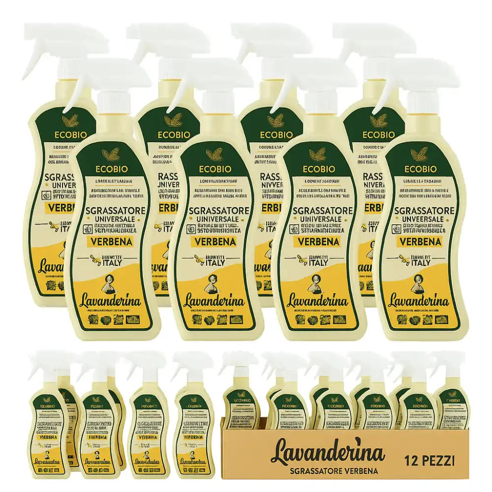 12x Lavanderina Sgrassatore Universale 650ml – Ecobio alla Verbena Made in Italy