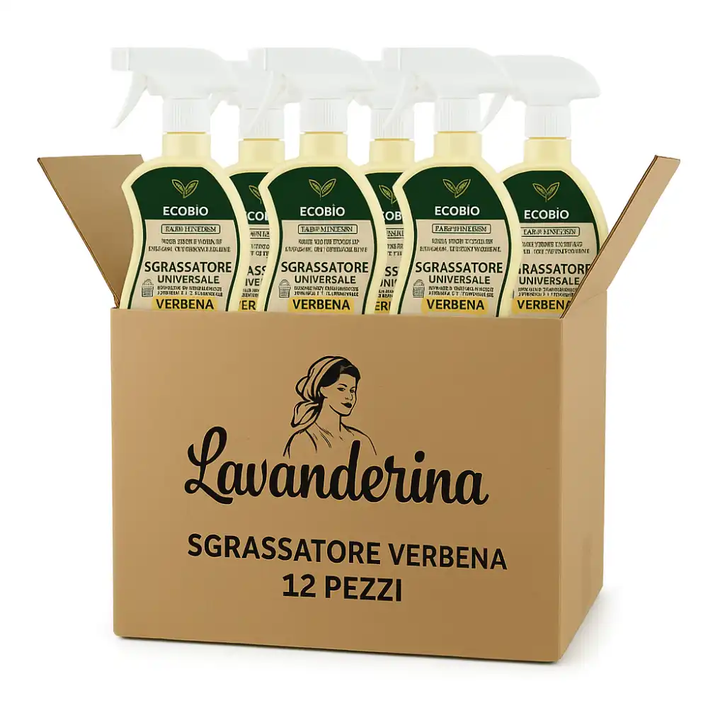 12x Lavanderina Sgrassatore Universale 650ml – Ecobio alla Verbena Made in Italy
