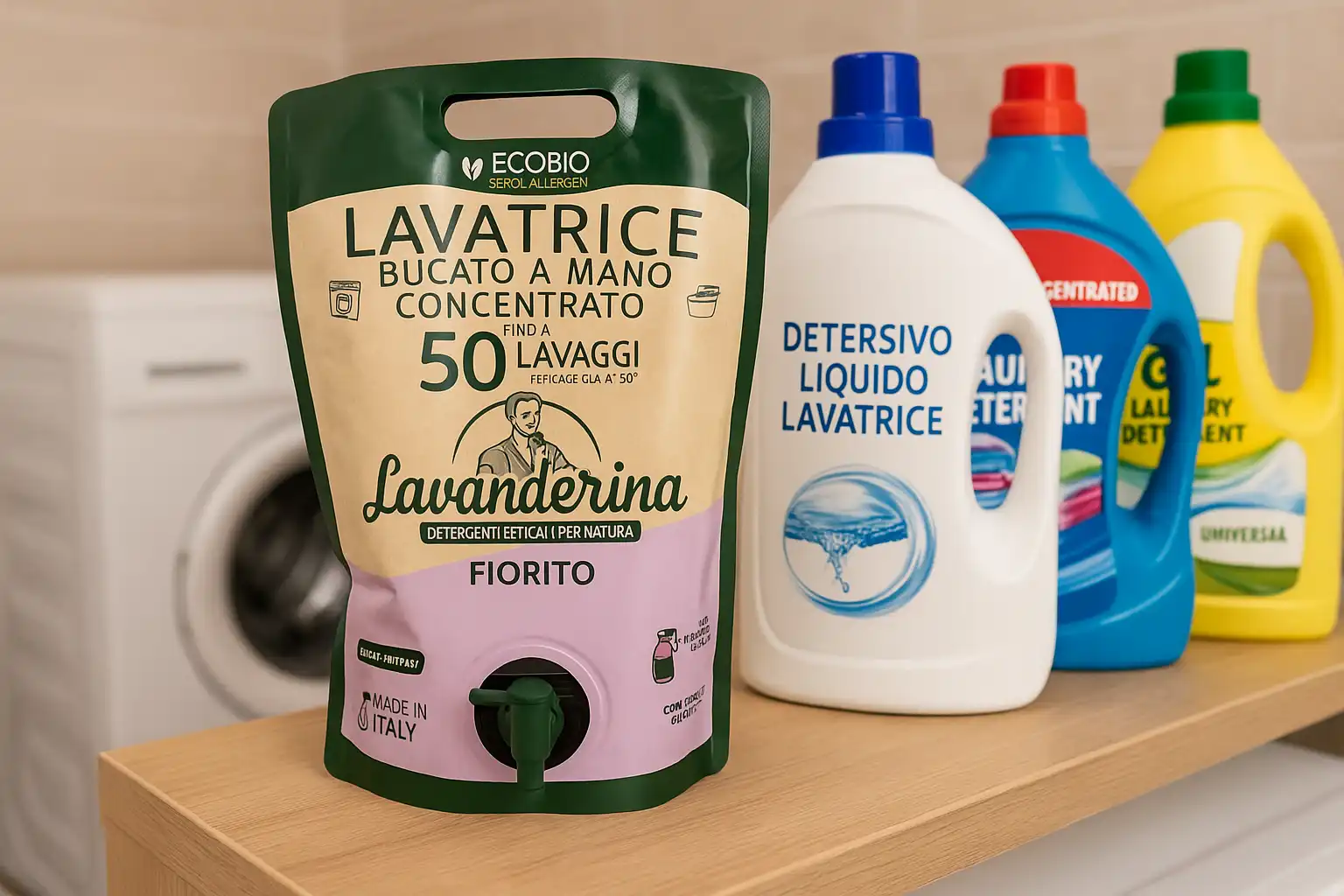 6x Lavanderina Detersivo Ecobusta 2L – 50 Lavaggi Concentrato Profumo Fiorito
