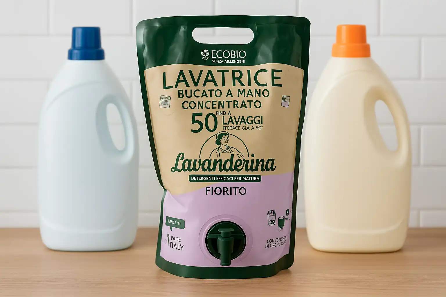 6x Lavanderina Detersivo Ecobusta 2L – 50 Lavaggi Concentrato Profumo Fiorito
