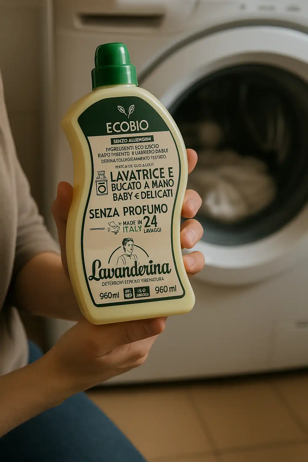 10x Lavanderina Detersivo Lavatrice Baby & Delicati 960ml –Senza Profumo 50 Lav.