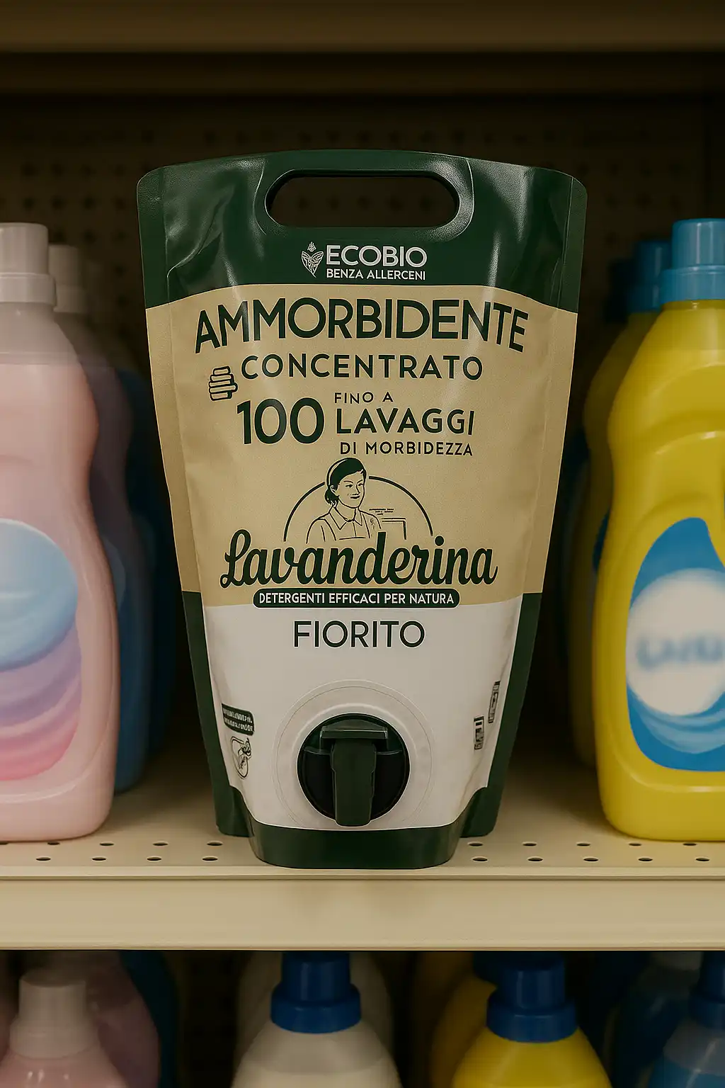 6x Lavanderina Ammorbidente Concentrato 2L –100 Lavaggi Ecobusta Profumo Fiorito