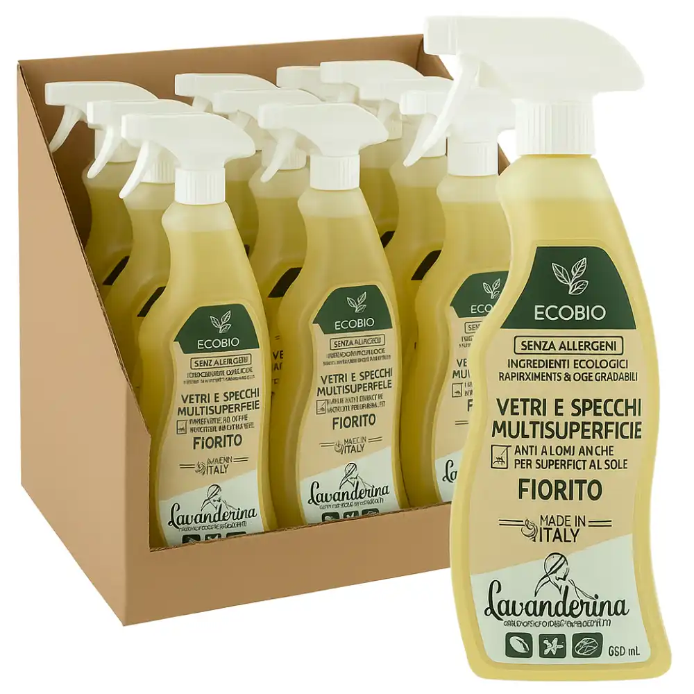 12x Lavanderina Vetri e Specchi 650ml – Multisuperficie Fiorito Anti-Aloni
