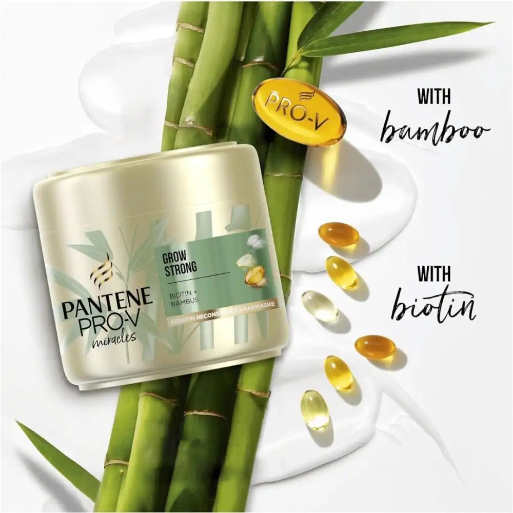 Pantene Maschera Capelli 300ml – Cheratina, Biotina e Bambù per Capelli Lunghi