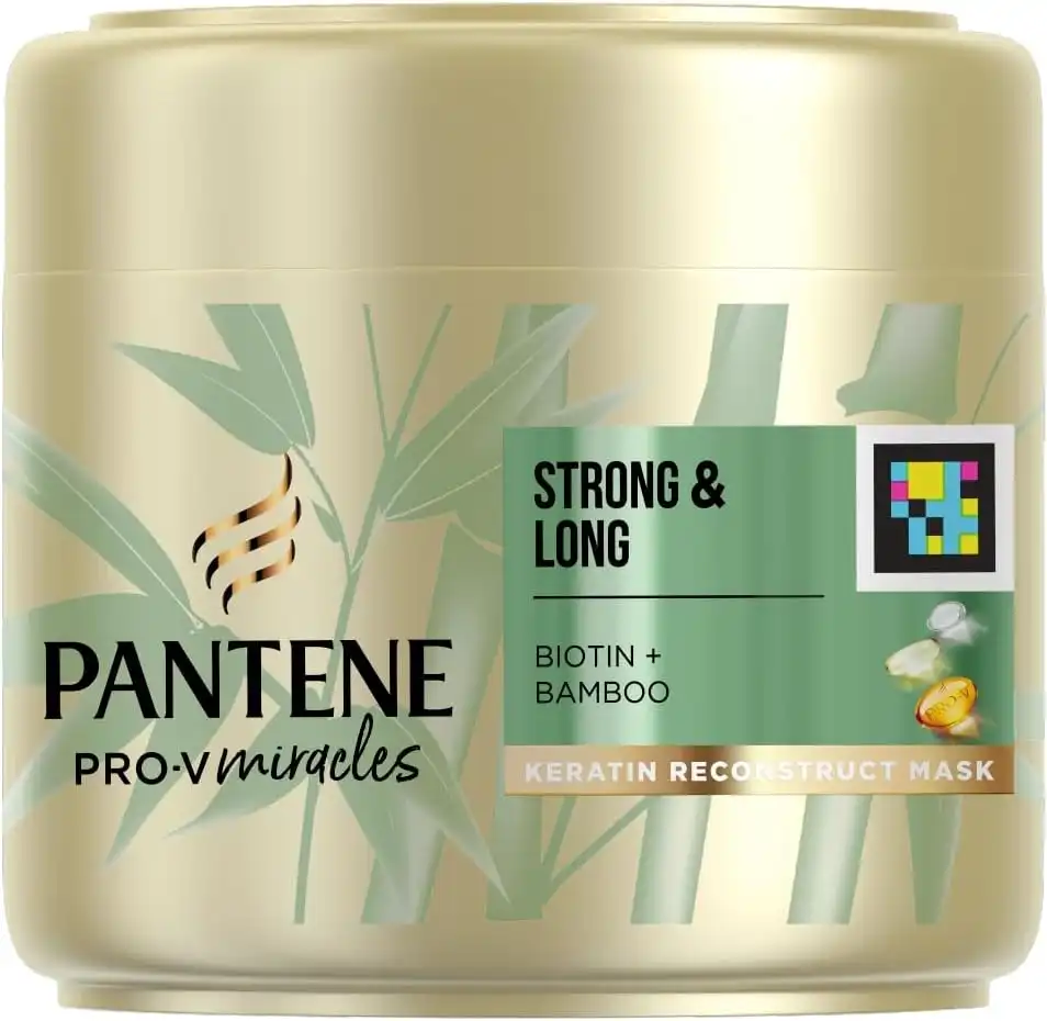Pantene Maschera Capelli 300ml – Cheratina, Biotina e Bambù per Capelli Lunghi