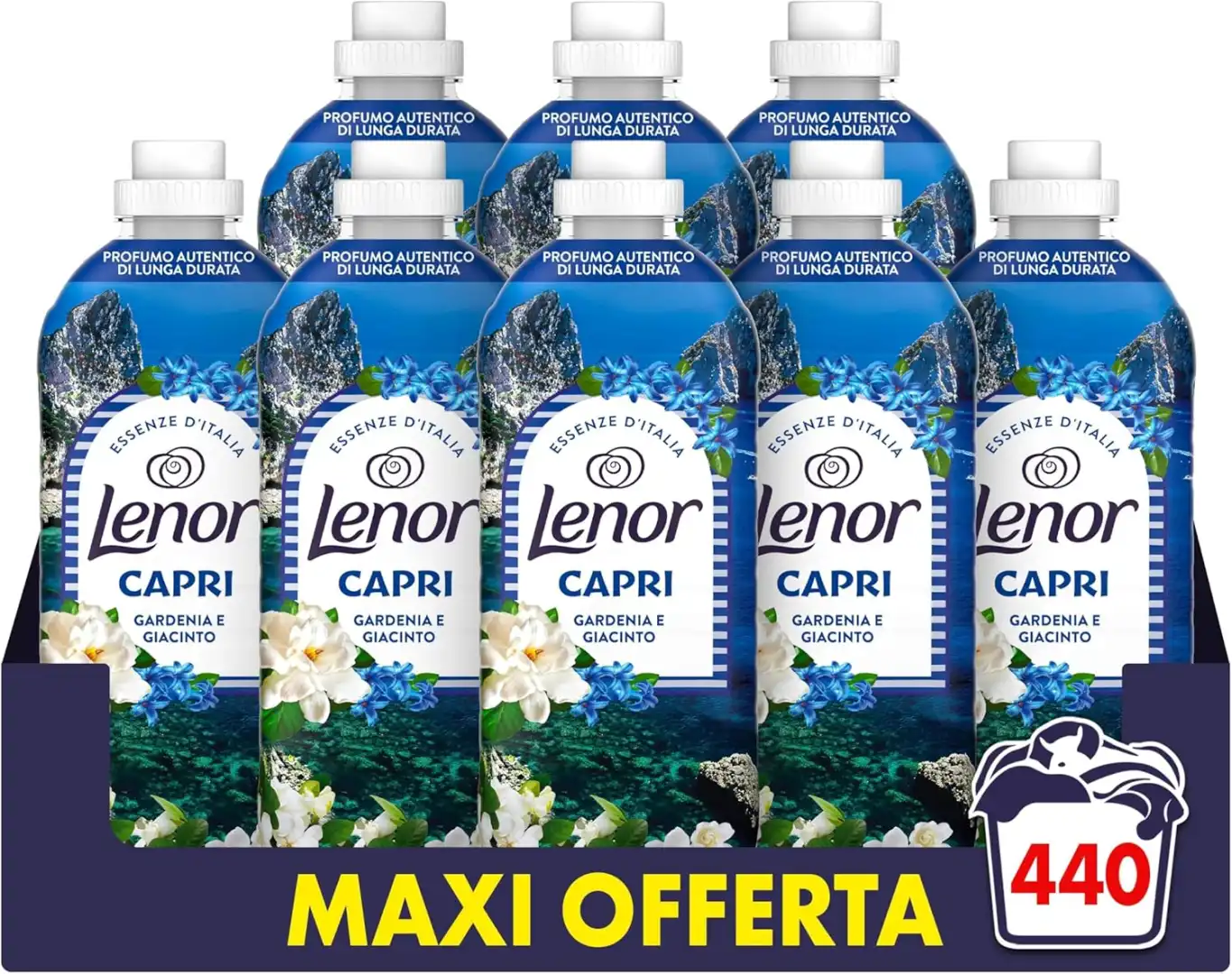 8x Lenor Ammorbidente Concentrato Capri 55 Lavaggi – Gardenia e Giacinto