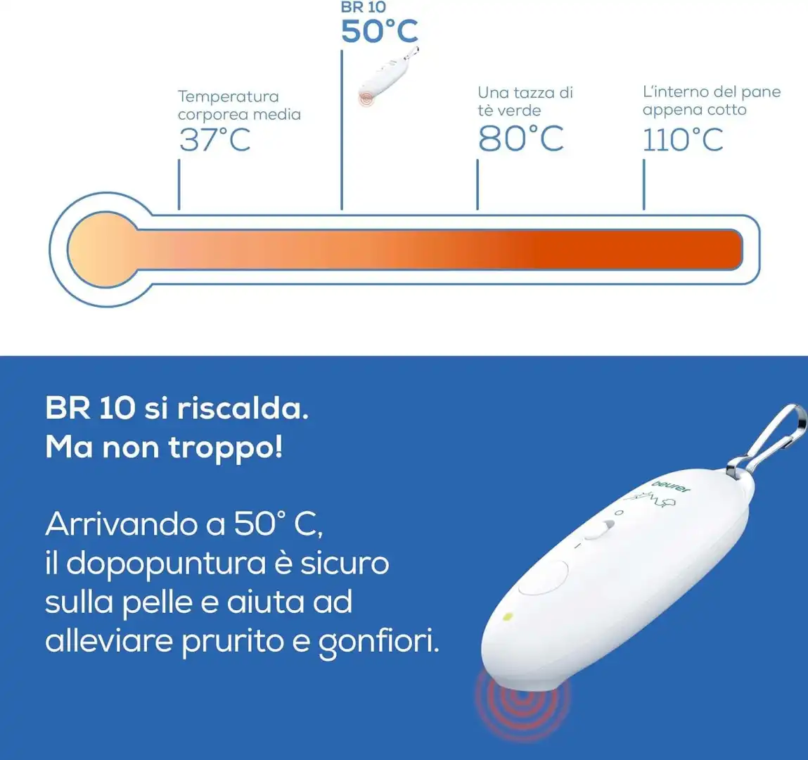 Beurer BR 10 Dispositivo Dopopuntura Zanzare – Prurito e Gonfiore, da Viaggio