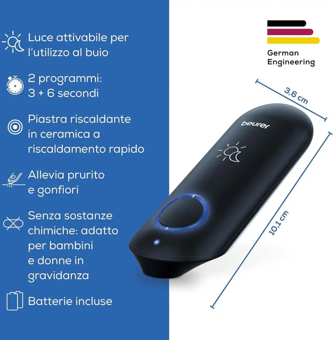 Beurer BR 90 Dopopuntura Giorno e Notte – Sollievo Punture Insetti con Calore
