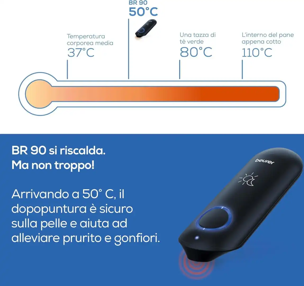 Beurer BR 90 Dopopuntura Giorno e Notte – Sollievo Punture Insetti con Calore