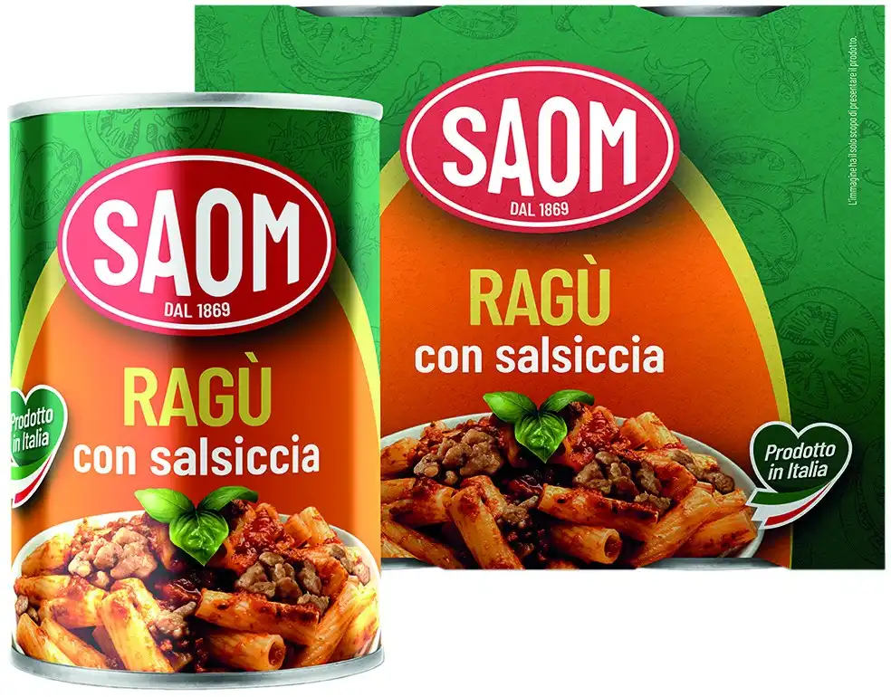 3x Confezioni SAOM Ragù 2x180g Classico, con Speck, con Salsiccia Tot 6 Lattine