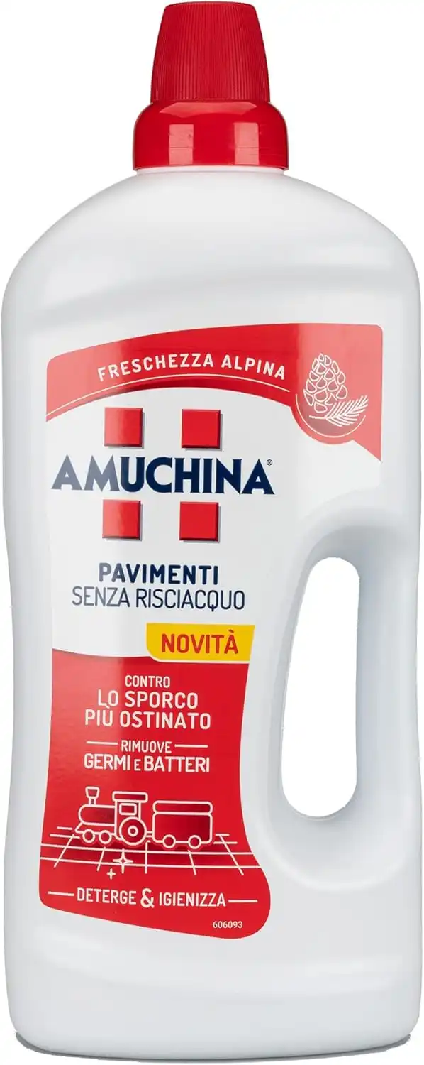 8x Amuchina Pavimenti 1,25L Freschezza Alpina Igienizzante Senza Risciacquo