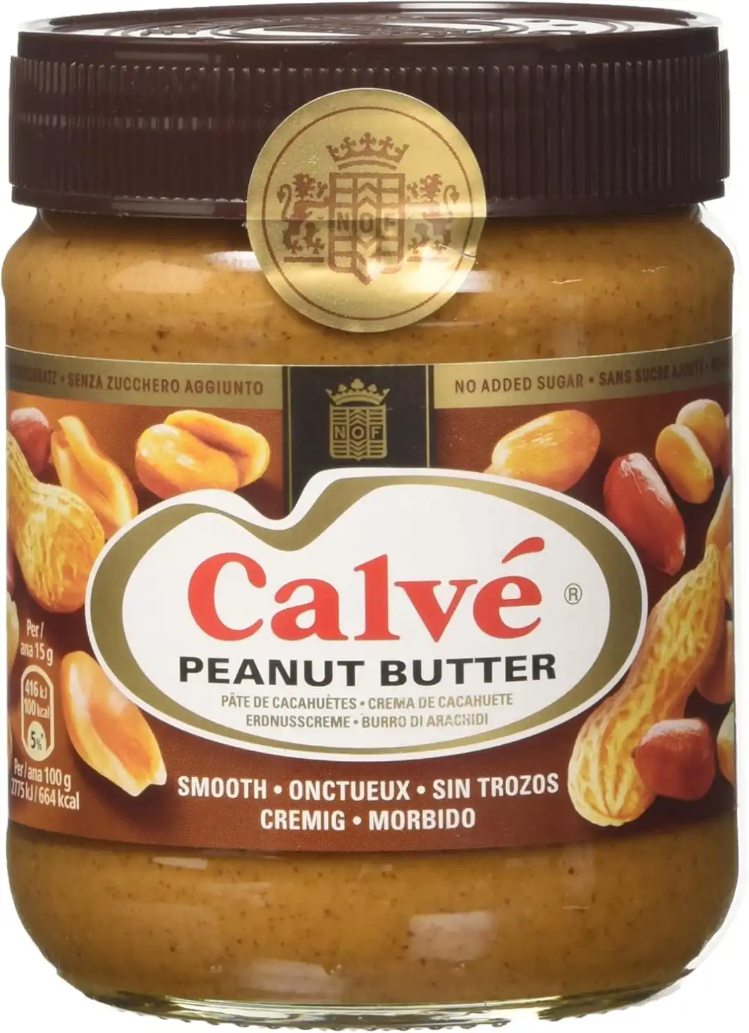 6x Calvé Burro di Arachidi 350g Peanut Butter Morbido Senza Zuccheri Aggiunti