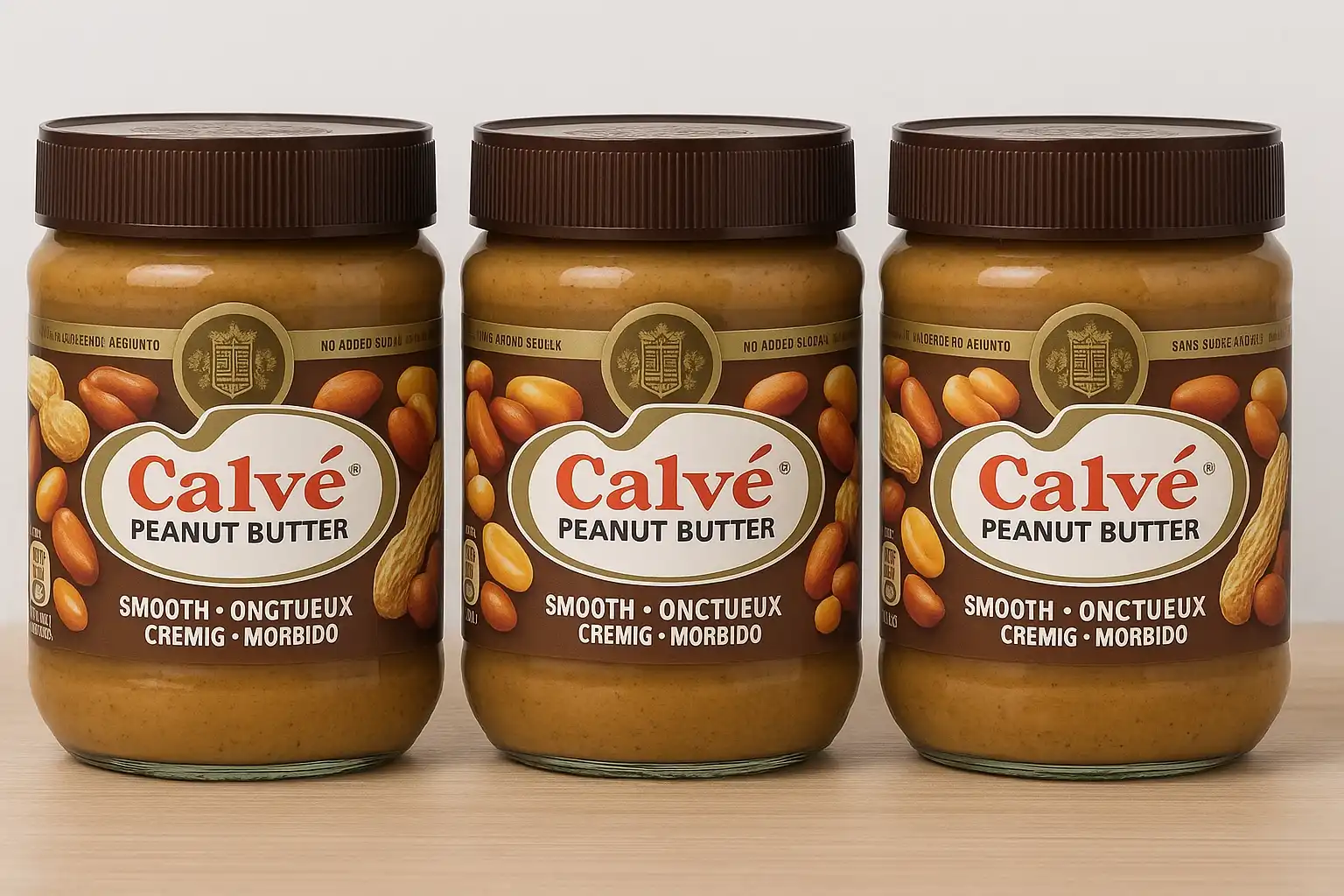 3x Calvé Burro di Arachidi 350g Peanut Butter Morbido Senza Zuccheri Aggiunti