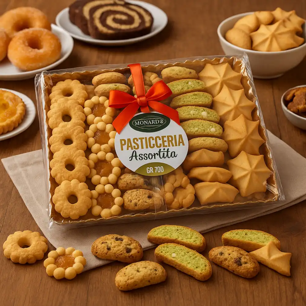 3x Monardo Pasticceria Assortita 700g Vassoio Dolci Secchi Misti Frollini Regalo