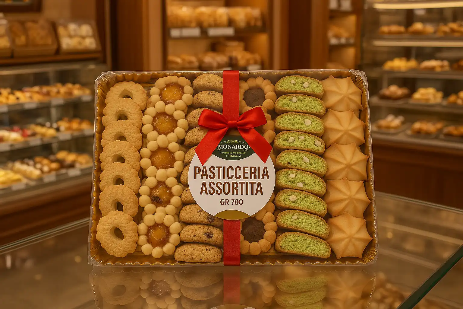 3x Monardo Pasticceria Assortita 700g Vassoio Dolci Secchi Misti Frollini Regalo