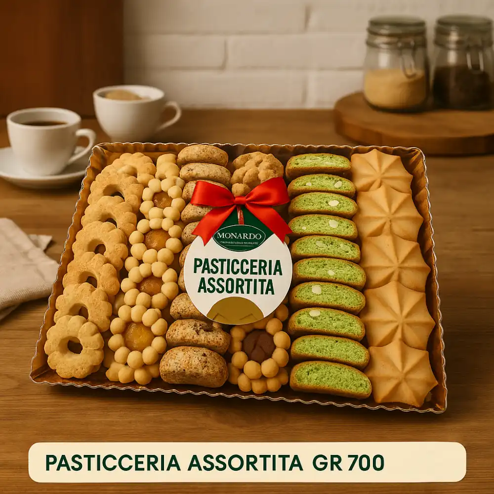 3x Monardo Pasticceria Assortita 700g Vassoio Dolci Secchi Misti Frollini Regalo