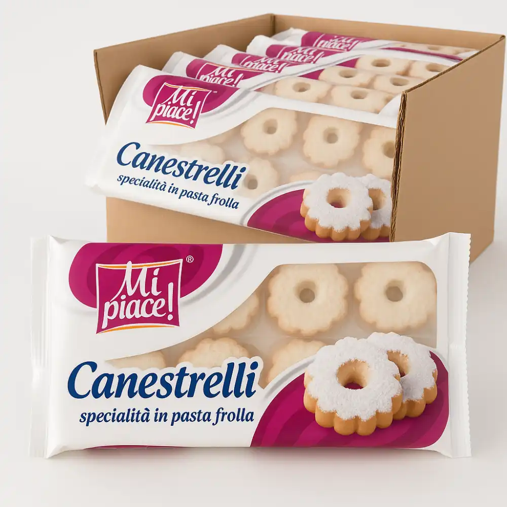 6x Mi Piace Canestrelli 125g Biscotti Pasta Frolla Zucchero a Velo Dolce