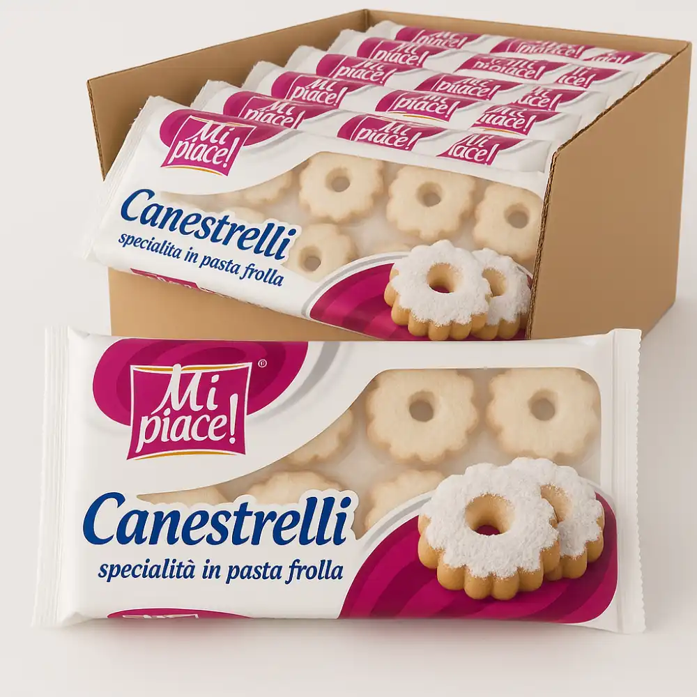 12x Mi Piace Canestrelli 125g Biscotti Pasta Frolla Zucchero a Velo Dolce Scorta